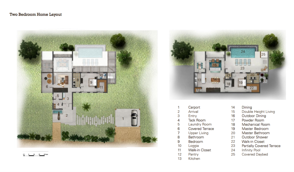 Two bedroom Home Layout at Big Sky Ranch Nicaragua